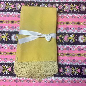 70s Vintage Mustard Yellow Lace Napkins Set of 4